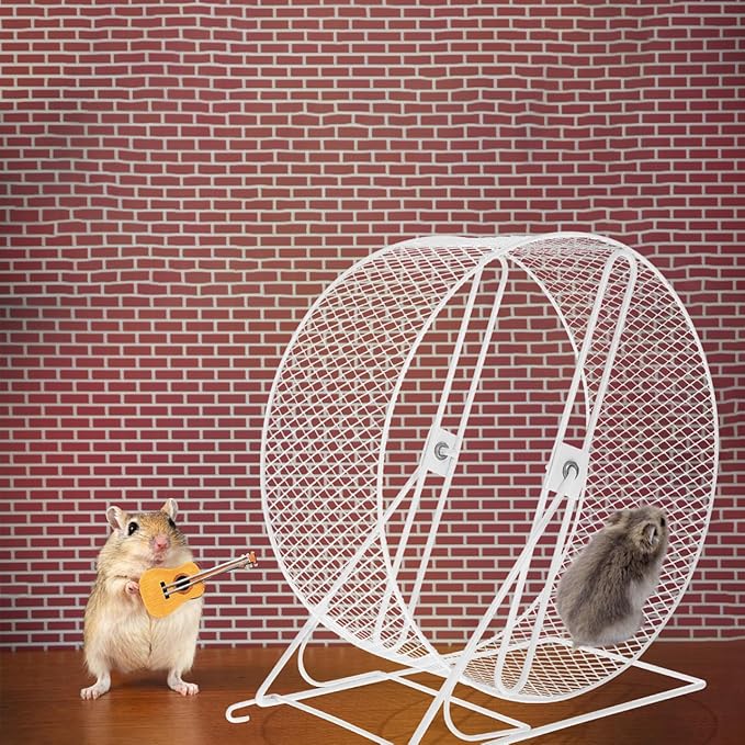 10.24 Inch Silent Hamster Running Wheel with Rack Exercise Toy for Hedgehogs Squirrels and Small Pets Indoor Quiet Fitness Wheel