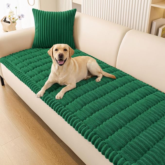 Smiry Couch Cover for Dogs, Non Slip Washable Sofa Protector for Pets, Soft Furniture Cover for Pet, Stylish Sofa Covers, Cozy Protect Against Fur, Dirt & Everyday Messes (Turquoise, 27.6" x 88")