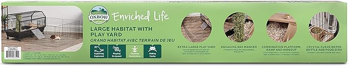 Oxbow Enriched Life Small Animal Accessories - Habitat with Play Yard for Dwarf Rabbits & Guinea Pigs (Large)