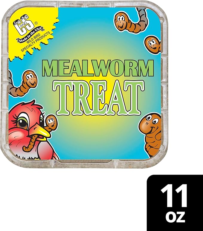 C&S Mealworm Suet Treat, Suet Cakes for Wild Birds, 11 Ounces