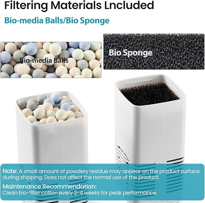 Aquarium Filter,Aquarium Internal Filter,All-in-one Filter 6W 130GPH for 10-40gal Fish Tank