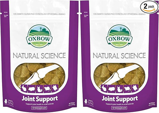 Oxbow Natural Science Joint Support,Anti Inflammatory Supplement for Rabbit & Guinea Pig,Oxbow Timothy Hay,Made with Glucosamine,Turmeric,& Yucca,Made in USA,4.2 oz Bag,(Pack of 2)