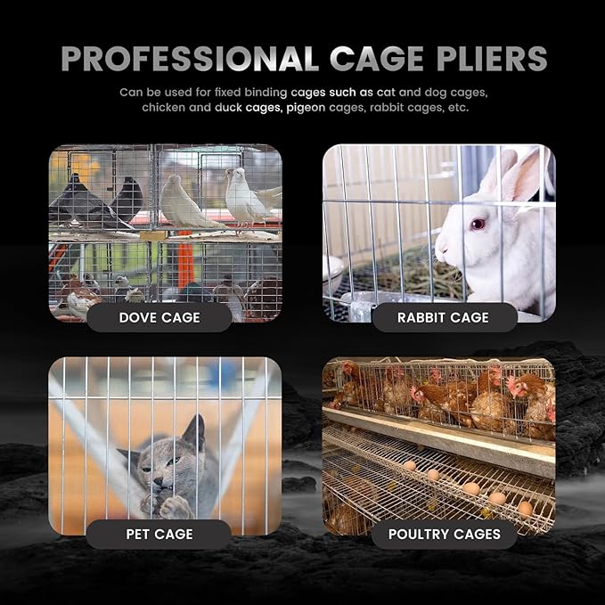 900Pcs Wire Cage Clips with Hog Ring Fencing Pliers Hog Wire Fence Clip Pliers for Bird Quail Rabbit Chicken Wire Cage (900pcs Clips)