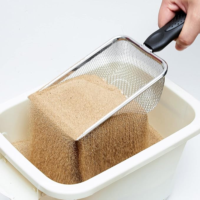 Dunzy 4 Packs Reptile Sand Stainless Steel Fine Mesh Reptile Substrate Metal Sand Shovel Sifter Litter Cleaner Corner Scoop Shovel Cleaner Scooper for Bedding Aquarium Terrarium Accessories