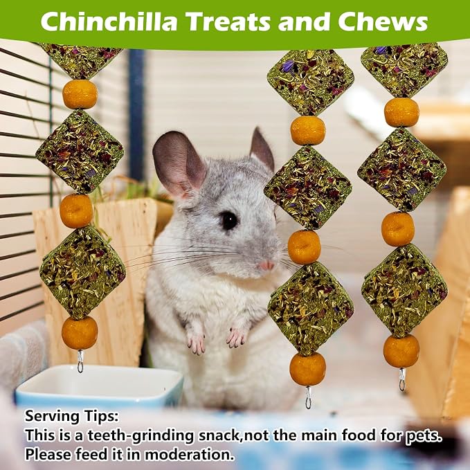 kathson Rabbit Chew Toys for Teeth Bunny Natural Timothy Grass Cake Guinea Pig Hanging Chew Toys Treats for Bunny Chinchilla Hamsters Squirrel and Other Small Pets Playing Improve Pets Dental