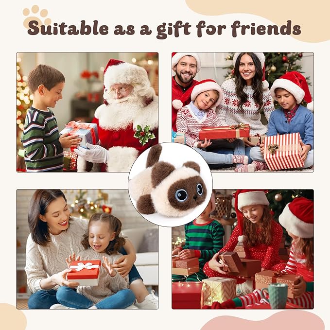 YOUBLEK 1.9lbs Weighted Stuffed Animals Siamese Cat - Siamese Cat Plush Toy, Cute cat Stuffed Animal Cuddle Plushies Gift for Kids & Adults