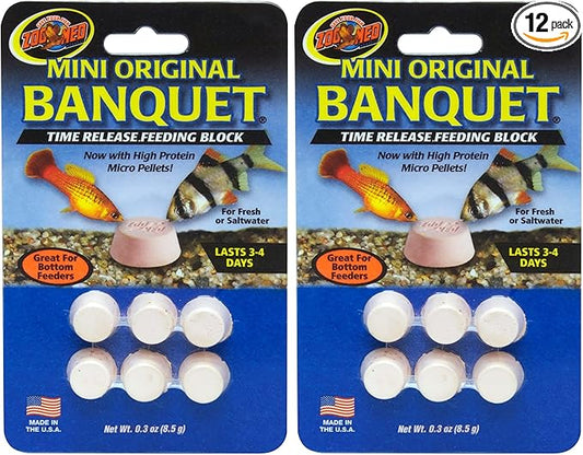 Zoo Med Laboratories AZMBB2 Mini Banquet Block Feeders, Fish, 0.02 pounds (Pack of 2)