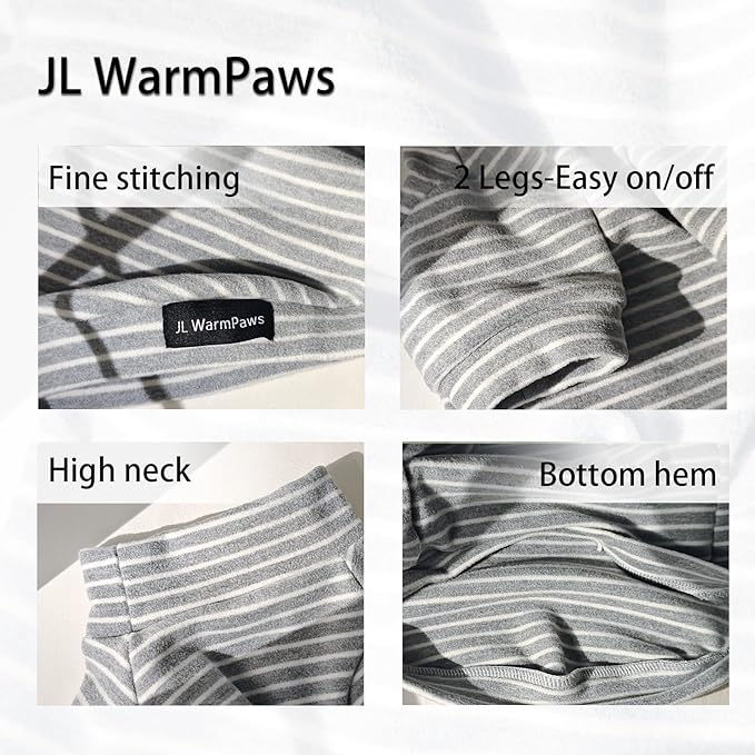 Sphynx Cat Sweater Hairless Cat Clothes Sweater Shirt Soft Warm Long Sleeves Pullover Pet Clothes Pajamas Dog Cloth for Small Dogs Jumpsuit Pet Sweaters (G&W Striped, Small)