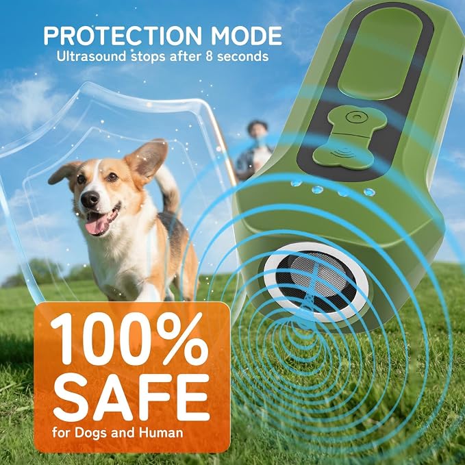 Dog Bark Deterrent Devices, Ultrasonic Anti Barking Device for Dogs, Portable Dog Training Device Safe for Dogs & Human Bark Control Barks No More Indoor Outdoors Behavior Correct