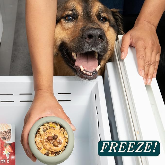 Should We Go? The Ripple Cup Silicone Dog Enrichment Toy & Slow Feeder, Treat Dispensing Cup - Food-Safe Meal Feeder, Frozen Treat Dog Toy with Freezer Plug, 17 oz Capacity, for Large Dogs