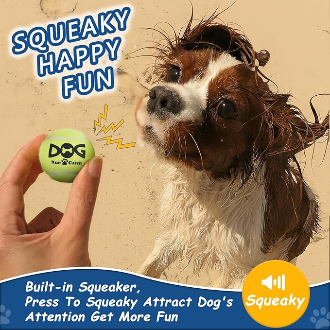 INSUM Small Tennis Balls for Dogs - 6 Pack 2.0" Squeaky Dog Balls for Small Breed, SGS Certified Non-Toxic, Interactive Fetch Toys, Perfect for Outdoor & Indoor Play
