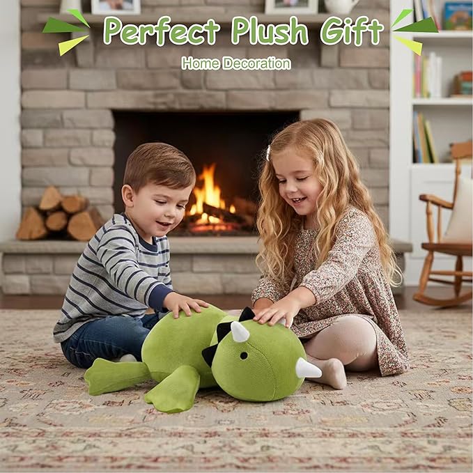 SQEQE Weighted Dinosaur Plush, Weighted Dinosaur Stuffed Animal, Dino Plushies Dino Pillow Toy Gift for Kids Adults 23.6 Inch, 3.1 Lbs