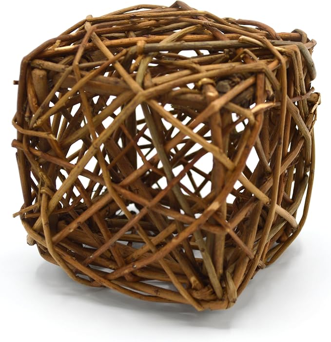 Oxbow Enriched Life Willow Play Cube, All Natural Enrichment for Rabbits, Guinea Pigs, Rats, and Hamsters, Supports Healthy Teeth and Play Instincts, Safe Chew Accessory for Cages and Play Areas
