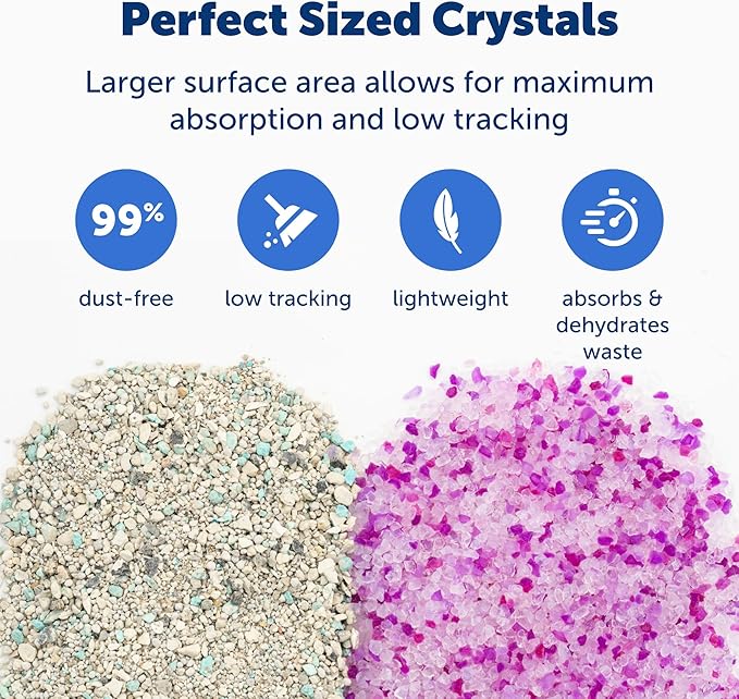 PetSafe ScoopFree Odor Control Crystal Cat Litter, Lavender Scent, 8 Lb Bag