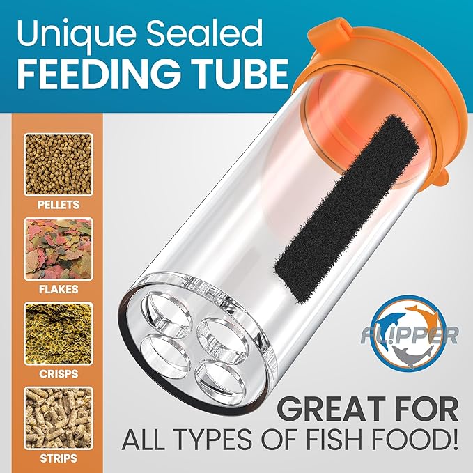Flipper Feeder - Aquarium Cleaner Fish Food Feeding Clip Kit Fish Tank Accessories for Nano, Standard & Max Aquarium Cleaning Tools Glass Cleaner