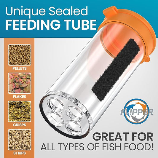 Flipper Feeder - Aquarium Cleaner Fish Food Feeding Clip Kit Fish Tank Accessories for Nano, Standard & Max Aquarium Cleaning Tools Glass Cleaner