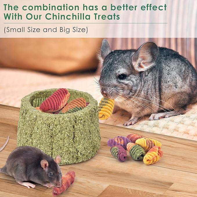 ERKOON 100% Edible Premium Timothy Hay Chew A Bowl for Rabbits, Chinchilla Treats, Chew Toys for Teeth Guinea Pigs and Mice