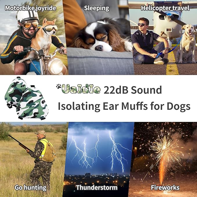 Dog Ear Muffs Noise Protection, Noise Cancelling Headphones for Dogs, Ear Covers for Hearing Protection and Anxiety - Camouflage