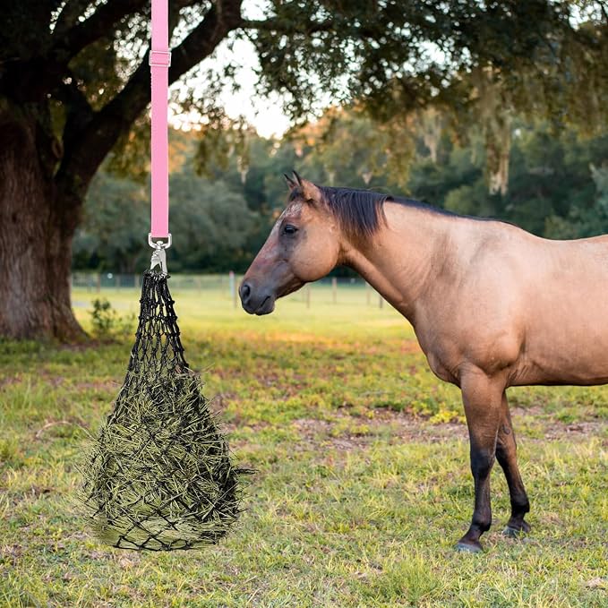 Ipetboom Adjustable Horse Bucket Strap, 21.2in Reusable Durable Nylon Feeder Hanger for Water Buckets and Nets in Stalls or Outdoor Use