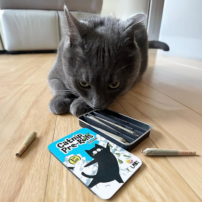 LIT LABS Catnip Joint - 5 Organic Pre-Rolls Papers to Fix a Bad Cattitude - Funny Cat Toy for Indoor Cats with Existential Dread