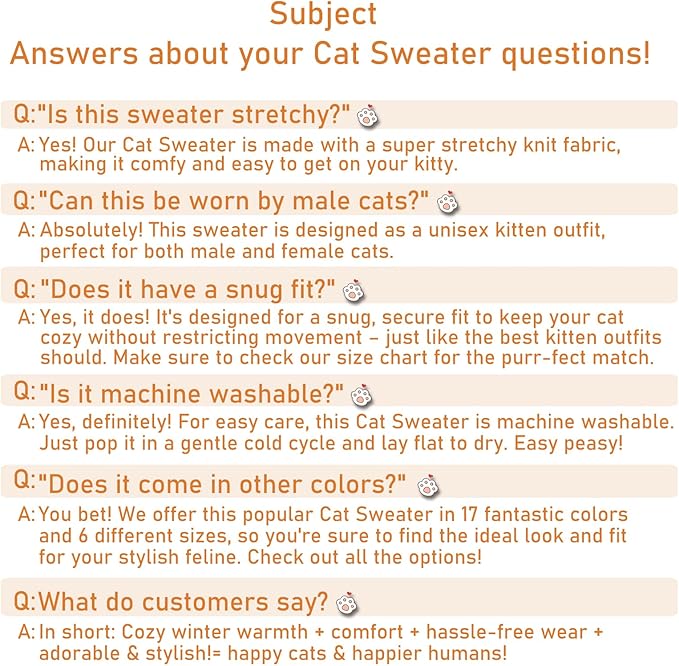 Stretchy Cat Sweater - 17 Colors & 6 Sizes | Snug Winter-Ready Knit for Boy/Girl Cats & Kittens(Blue, X-Large)