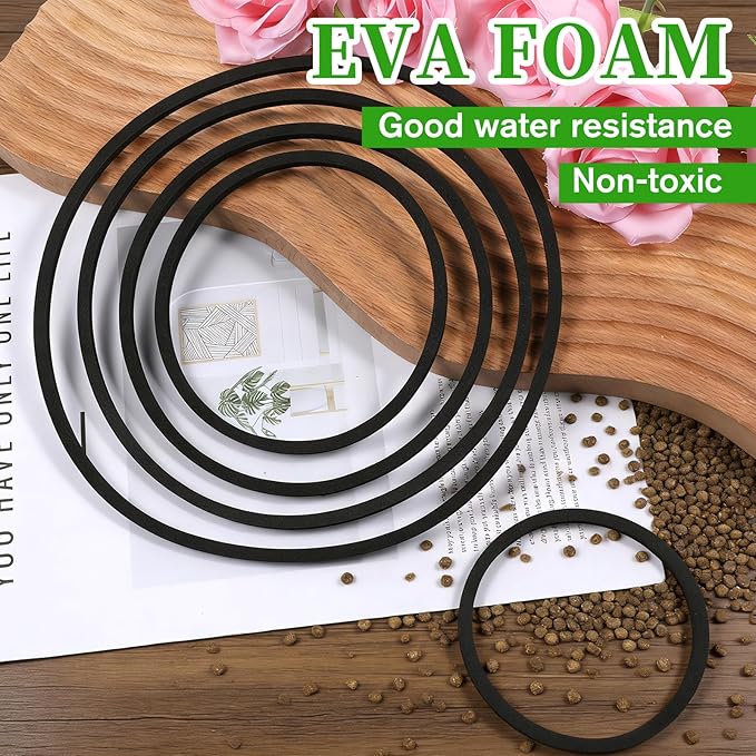10 Pcs Fish Feeding Ring, 5 Sizes Aquarium Floating Plant Barrier, Round Floating Rings EVA Feeder Rings Float Plant Corral Fish Tank Accessories for Goldfish, Betta