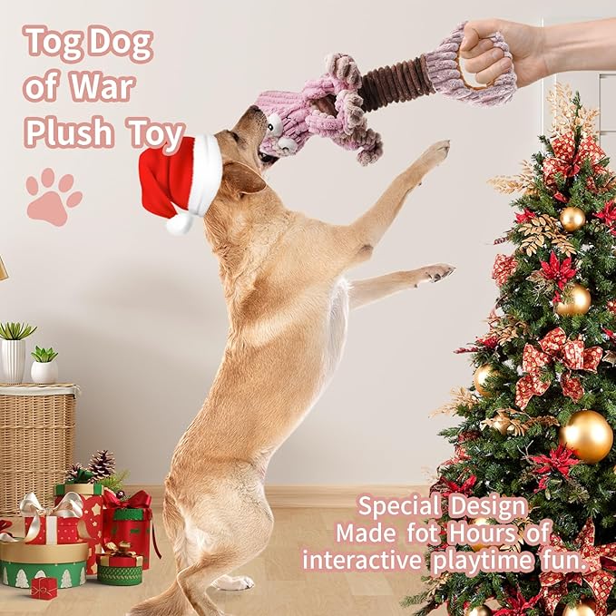 YZHDUXIU Squeaky Dog Toys, Octopus Dog Toy Interactive Tug of War Puppy Toy to Keep Them Busy(Purple)