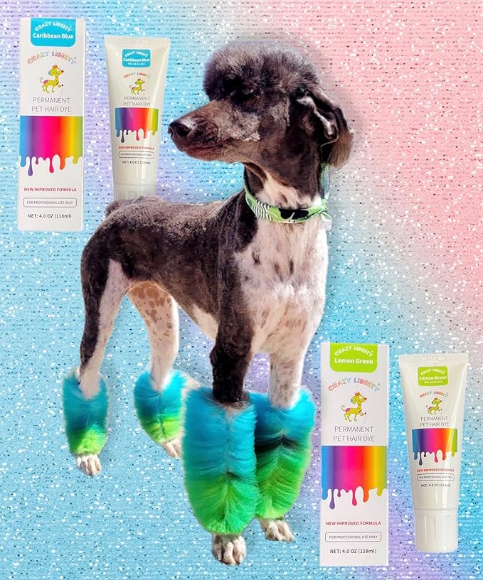 Crazy Liberty Permanent Pet Hair Dye for Dogs and Horses (Lemon Green) – Professional Grooming Color Gel, for Creative Groomers, 4 Fl Oz