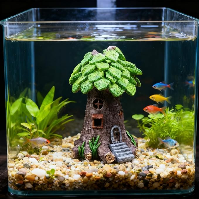 Resin Tree Aquarium Castle, Natural Fish Tank Décor, Ornaments Safe Decorations, Cute Lively Tree Aquarium Decoration, Fish Tank Display Decor.
