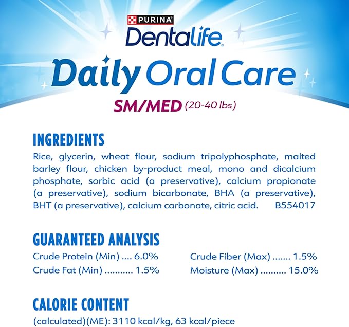Purina DentaLife Daily Oral Care Dog Dental Chews for Small and Medium Breed Dogs - 60 ct.
