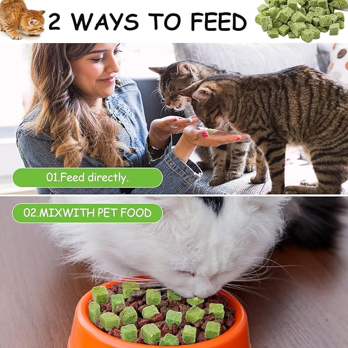 120g Freezed Drying Cat Grass Treats for Cats, Cat Grass Teething Stick Snacks for Cats Hairball Removal and Teeth Cleaning
