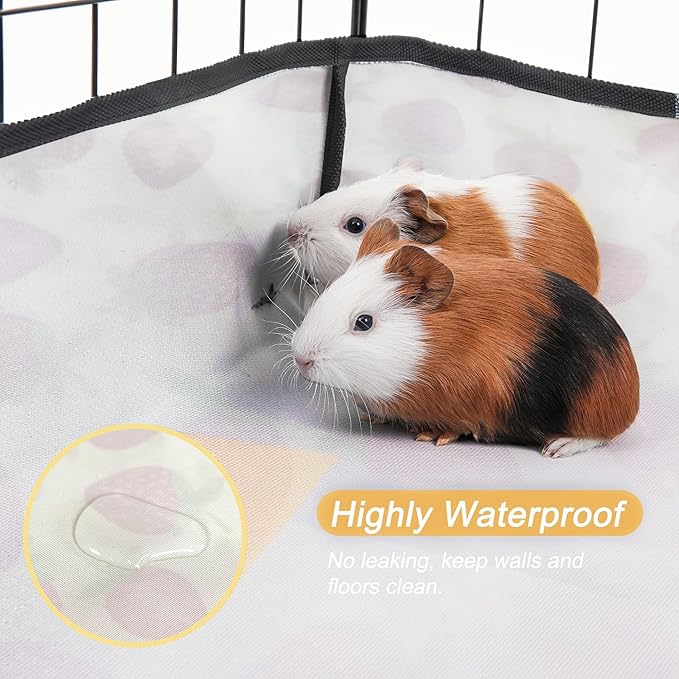 Guinea Pig Cage Liner，Washable Waterproof Oxford Cloth Cage Liners for Small Animals,Hamster Chinchilla Hedgehog Rabbit and Other Small Animals Not Include Cage (24x48 inches)