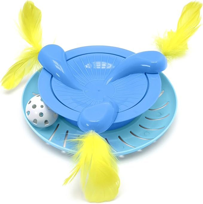Kitty City Swat Track Cat Toy, 3 Toys in 1 Cat Toy, Cat Ball Track with Feathers