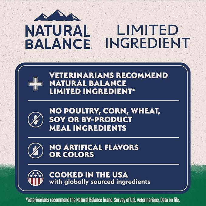 Natural Balance Limited Ingredient Puppy Dry Dog Food with Healthy Grains, Lamb & Brown Rice Recipe, 4 Pound (Pack of 1)