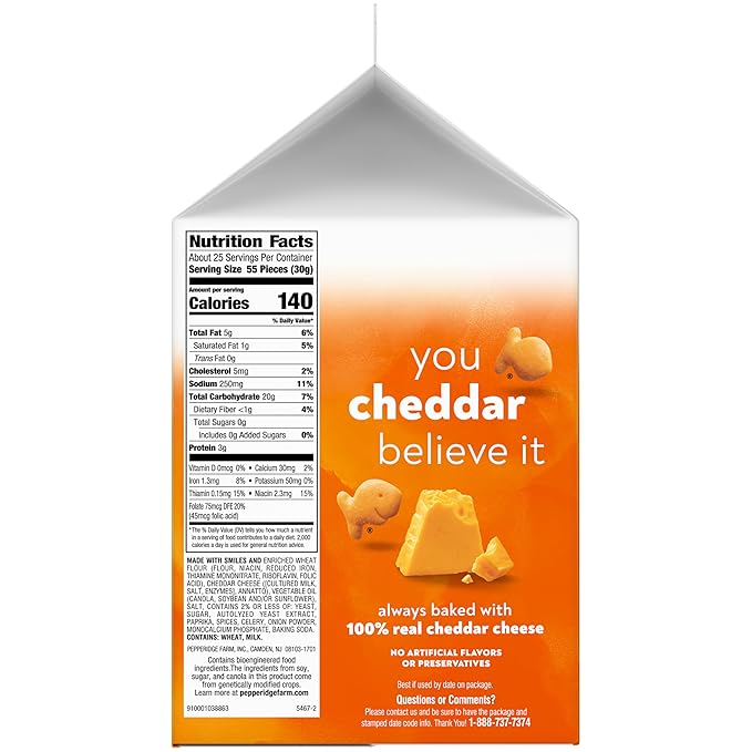Goldfish Cheddar Cheese Crackers, 27.3 oz, Pack of 2 | Carton
