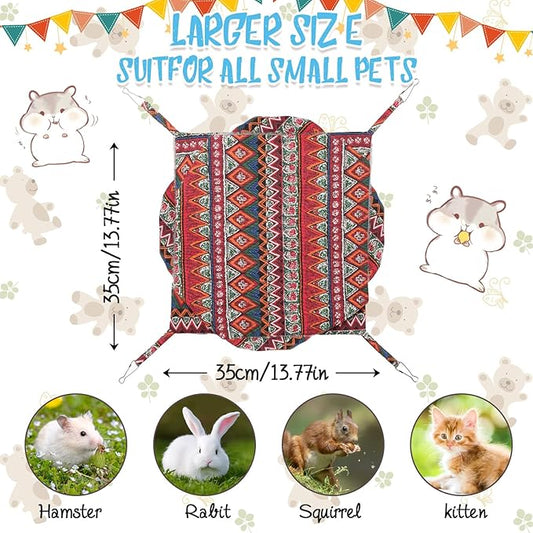 3 Tier Guinea Pig Cage Accessories,Ferret Rat Hammock,13.7x13.7 Inches, Pet Cage Hanging Bunkbed Hammock for Small Animals,Guinea Pig,Ferret,Kitten,Squirrel, Chinchilla, Rat,Parrot