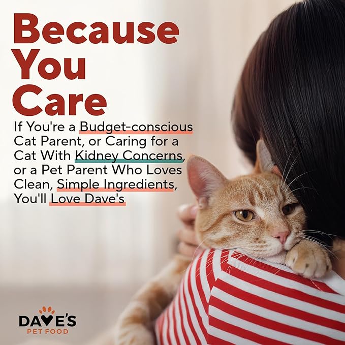 Dave's Pet Food Kidney Support for Cats (Chicken & Chicken Liver in Broth) - Low Phosphorus & Low Protein Wet Cat Food for Renal Health - No Prescription Needed - 3 oz (Case of 12)