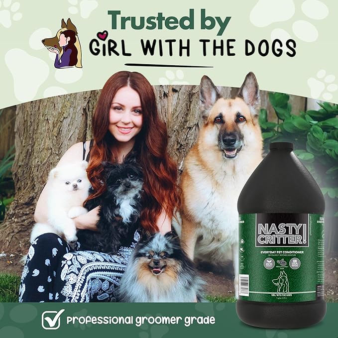 Nasty Critter! by Girl With The Dogs - Made in USA - Everyday Deep Cleaning Dog Conditioner for 8 Weeks and Up, 1 Gal