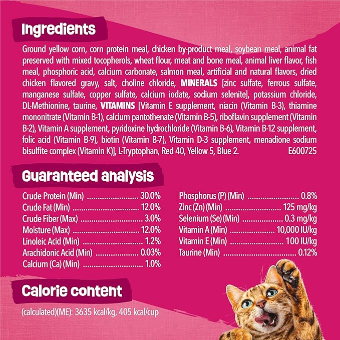 Purina Friskies Gravy Swirlers With Flavors of Chicken, Salmon and Gravy Dry Cat Food - 3.15 lb. Bag