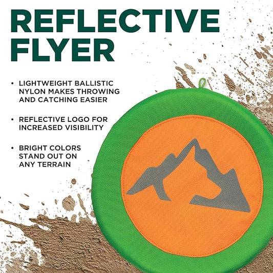 Playology HOUND2O Dog Toys | Reflective Flyer Toy Frisbee for Dogs | Orange Outdoor Dog Toy for Fetch