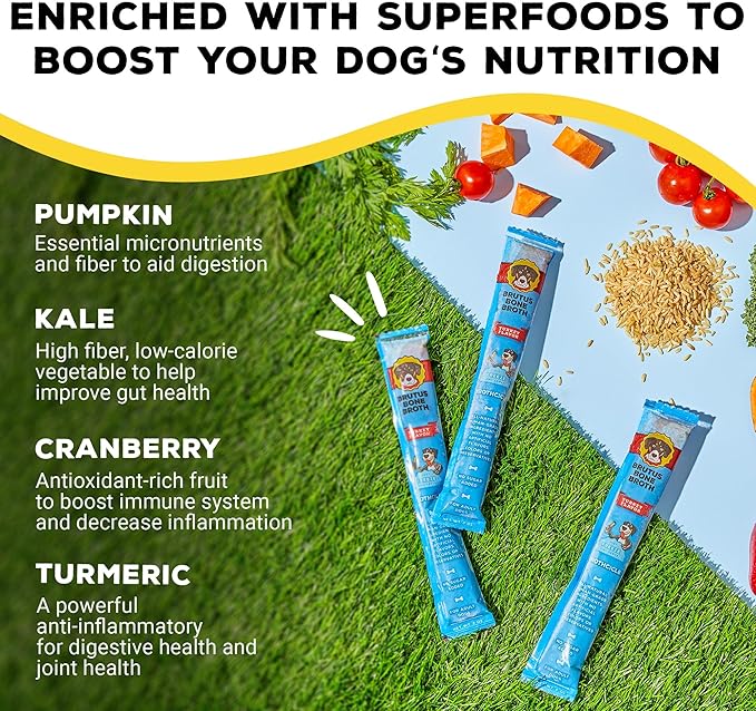 Brutus Brothcicles Frozen Dog Treats - Turkey Flavor Dog Popsicle Snack, Hydrating Frozen Enrichment Treat with Superfoods,12 Fl Oz Pack of 1 (2 oz per Stick)