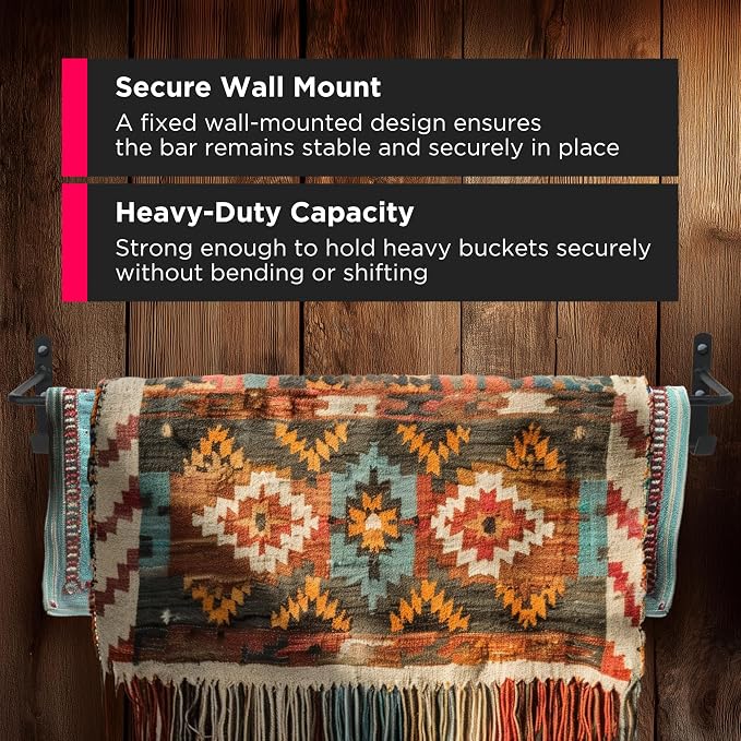 Scenic Road Horse Blankets Bar Bridle Hooks for Storage – 36 Inch Bridle Hook Wall Mounted Blanket Rack & Holder for Wall Organizer, Stall, Trailer & Tack Room, Accessories, Made in USA