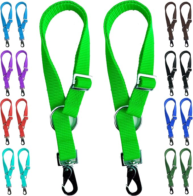 Majestic Ally Pack of 2 Horse Water Bucket Strap Hangers - Adjustable 18” to 30” length – for Indoor or Outdoor Use