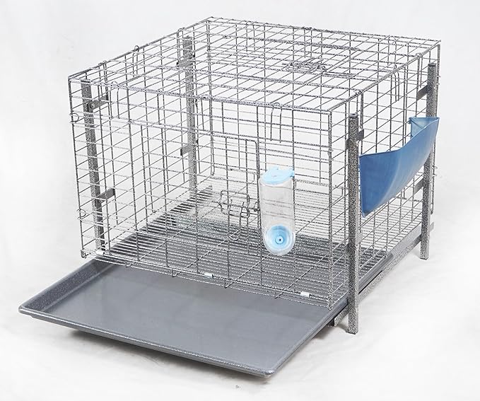 Stackable Rabbit Cage with Feeder and Water Bottle, 24 x 24 x 16 inches, Guinea Pig Ferret Bunny Hutch (1)