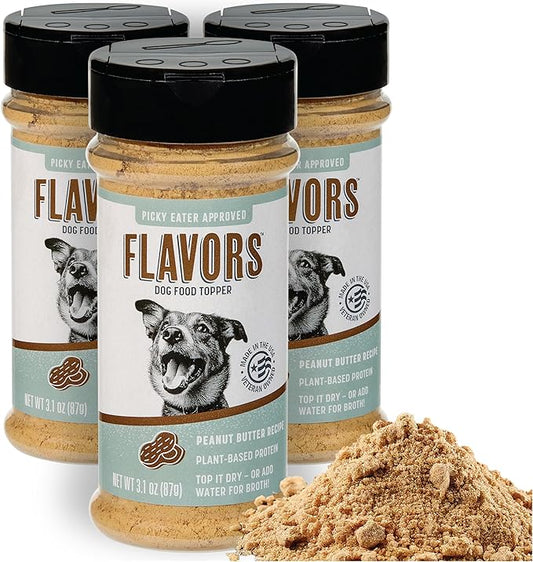 BEAUMONT BASICS Flavors Dog Food Topper, Freeze-Dried, Grain-Free, (3 Pack), 3.1 oz - Peanut Butter Recipe