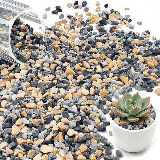 5.5LB Natural Gravel Pebbles, 1/4 Inch Gravel Stones for Succulent and Cactus, Aquariums, Terrarium, Vases and Indoor Outdoor Gardening,Colorful