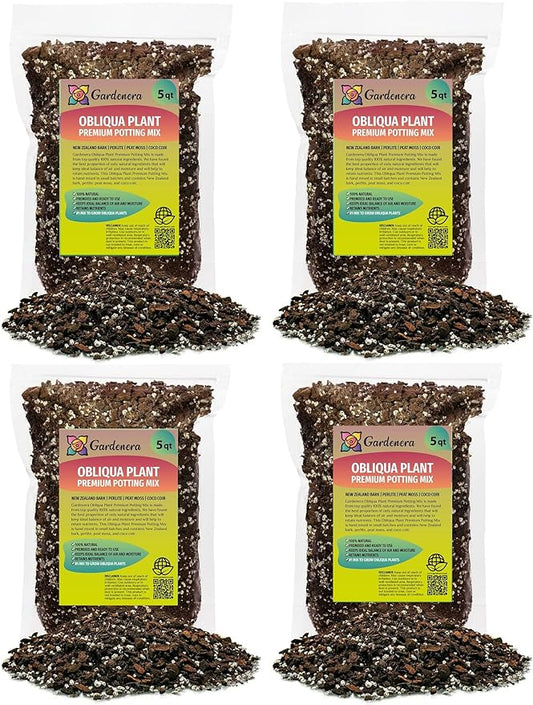 GARDENERA Trusted Monstera Obliqua Soil Mix - Strong and Healthy Plants by Gardenera - 20 Quart (4 Bags of 5 Quart)