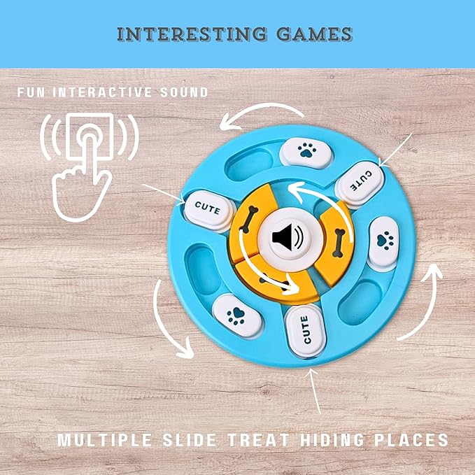 Interactive Dog Puzzle Toy With Sound, Treat Dispensing Enrichment for Small, Medium, Large Dogs, Pet IQ Training and Brain Stimulation, Puzzle Feeder as Gifts for Puppies