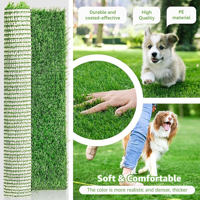 Artificial Grass Pad 59"x 39.4" 1 Pack, Washable Dog Grass Pee Pads Indoor Outdoor Potty Training Replacement Turf Mat for Puppy, Reusable Realistic Fake Grass Patch for Dogs