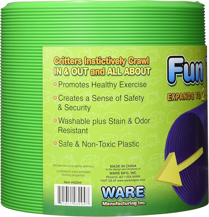 Ware Manufacturing Fun Tunnels Play Tube for Small Pets, 30 X 8 Inches - Large